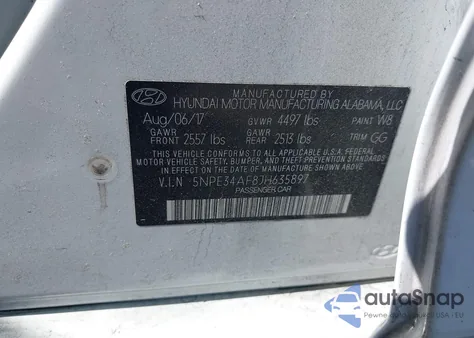 2018 Hyundai Sonata Sel из США, поврежденный, VIN 5NPE34AF8JH635897